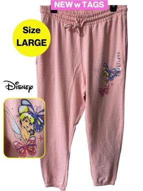 NEW w TAGS 🏷️ DISNEY’s Tinkerbell Joggers (Women’s Size Large)